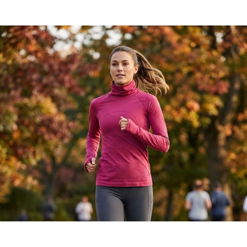 Lululemon Swiftly Speed 2.0 Turtleneck Long Sleeve Berry Pink Outdoors Size 10